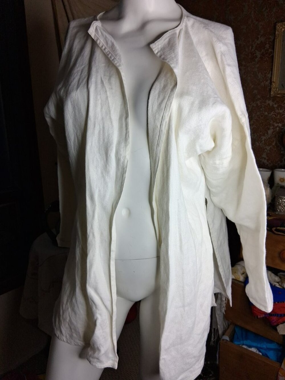 Zoran natural linen jacket VTG 80s Italy Classic